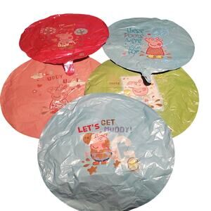 Peppa Pig Set of 7 Foil Balloons Made for inflation with helium Daddy Mommy Pig